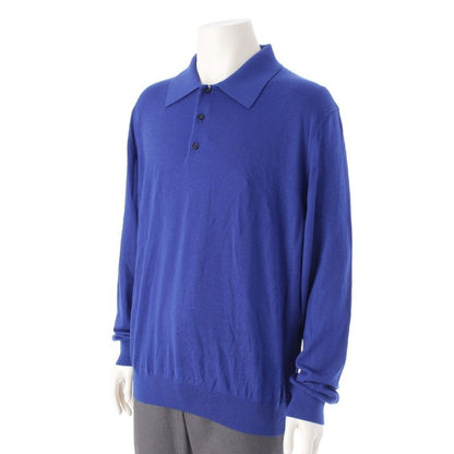 Loewe Wool Anagram Embroidered Logo Long Sleeve Knit Polo Shirt Tops H3179040co