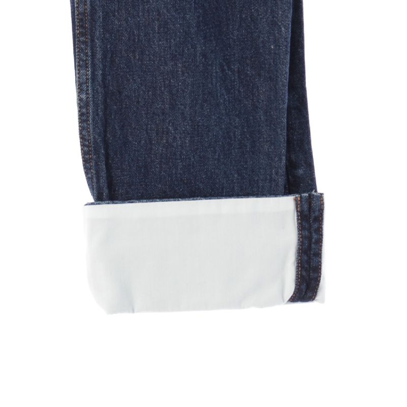 Loewe Fisherman Cotton Denim Logo Patch Denim Pants Turn Up Jeans Bottoms