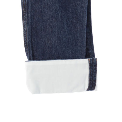 Loewe Fisherman Cotton Denim Logo Patch Denim Pants Turn Up Jeans Bottoms