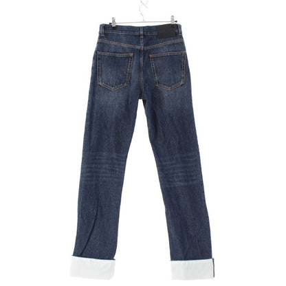 Loewe Fisherman Cotton Denim Logo Patch Denim Pants Turn Up Jeans Bottoms