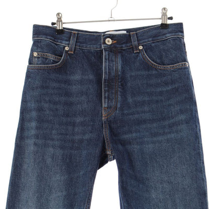 Loewe Fisherman Cotton Denim Logo Patch Denim Pants Turn Up Jeans Bottoms