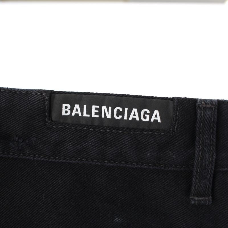 Balenciaga 22SS Cotton Distressed Oversized Destroy Short Denim Pants Bottoms