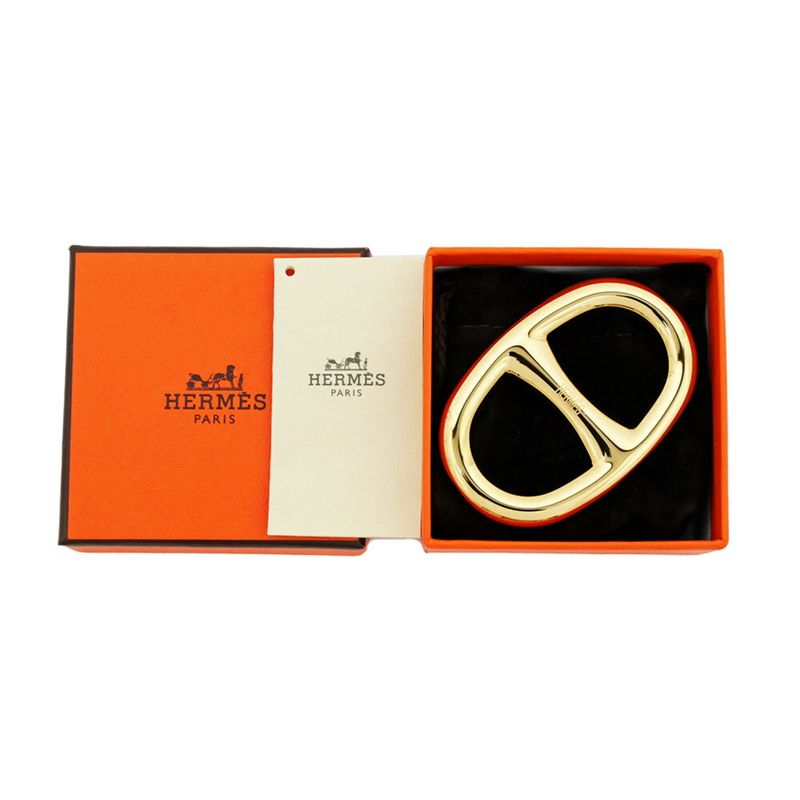 Hermes Scarf Ring Chaine D'ancre Permanent Brass Gold Color Accessories