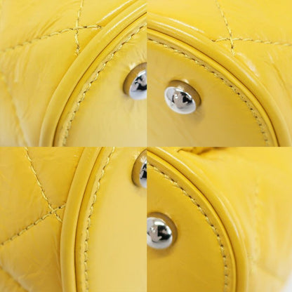 Chanel Backpack Rucksack Sac Chain Shoulder Yellow Silver Hardware