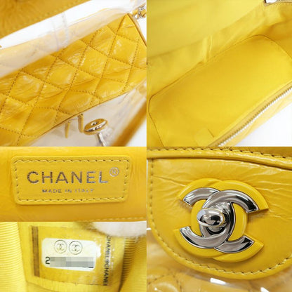 Chanel Backpack Rucksack Sac Chain Shoulder Yellow Silver Hardware
