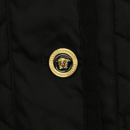 Versace LA Greca Logo Quilted Jacket Reversible 46 Black 1006663 KH