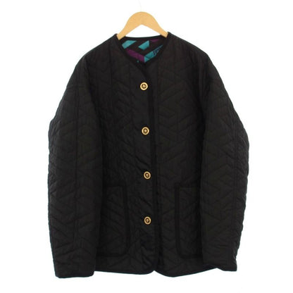 Versace LA Greca Logo Quilted Jacket Reversible 46 Black 1006663 KH