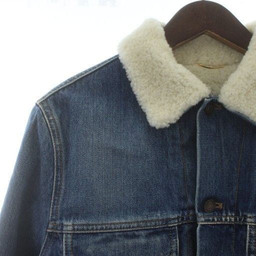 Saint Laurent Paris Denim Jacket Boa Jacket G Jean Outerwear Logo Patch M