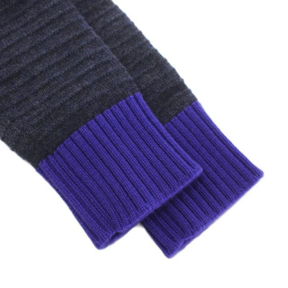 Chanel 08A Cardigan Knit Cashmere Long Sleeve Coco Mark 38 Gray Purple P33559k00