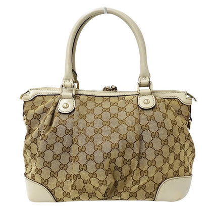 Gucci Bag Women's Brand Handbag Shoulder Bag 2way GG Canvas Sookie Beige Brown