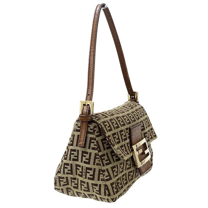 Fendi Bag Ladies Brand Handbag Zucchino Canvas Brown Mini Bag Micro Bag Small