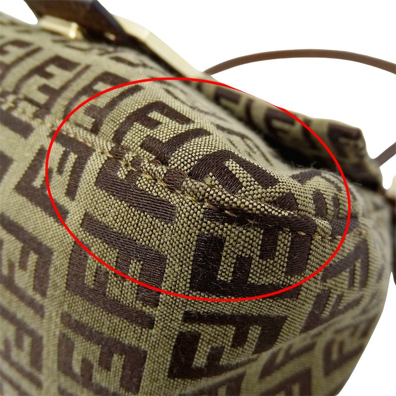 Fendi Bag Ladies Brand Handbag Zucchino Canvas Brown Mini Bag Micro Bag Small