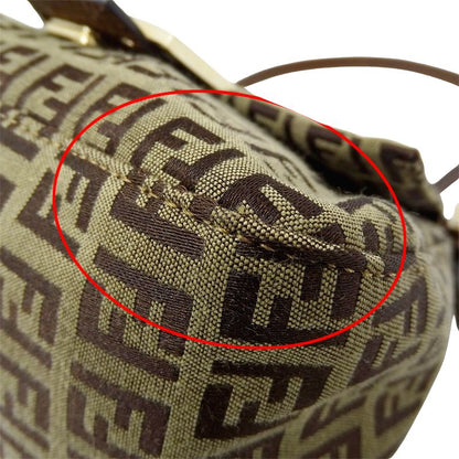 Fendi Bag Ladies Brand Handbag Zucchino Canvas Brown Mini Bag Micro Bag Small