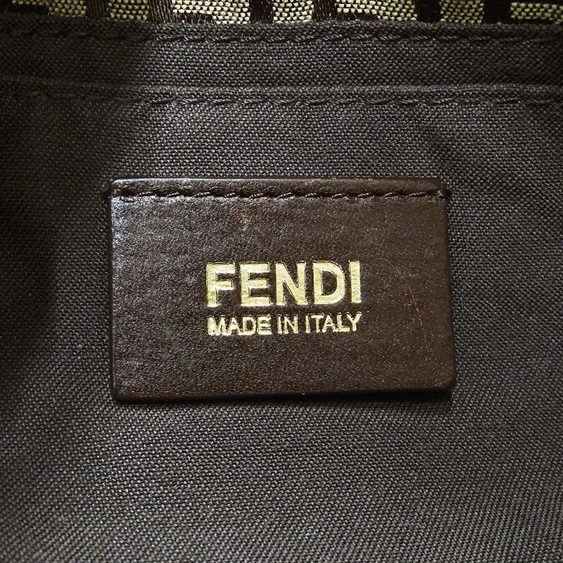 Fendi Bag Ladies Brand Handbag Zucchino Canvas Brown Mini Bag Micro Bag Small