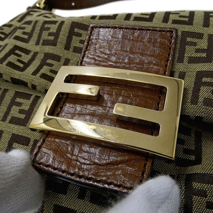 Fendi Bag Ladies Brand Handbag Zucchino Canvas Brown Mini Bag Micro Bag Small