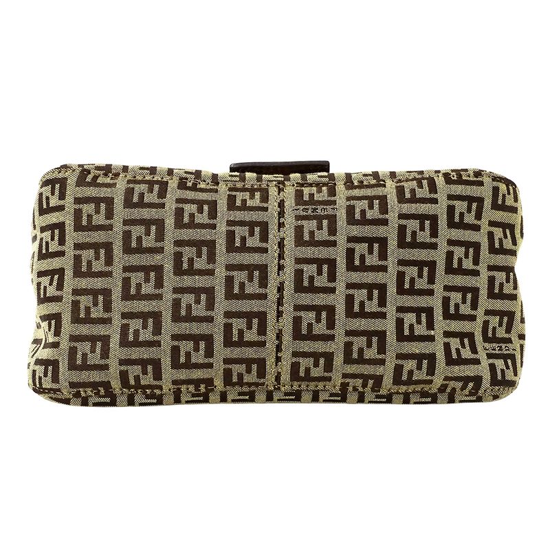 Fendi Bag Ladies Brand Handbag Zucchino Canvas Brown Mini Bag Micro Bag Small