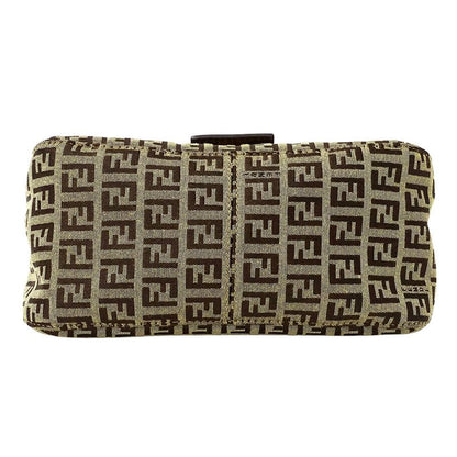 Fendi Bag Ladies Brand Handbag Zucchino Canvas Brown Mini Bag Micro Bag Small
