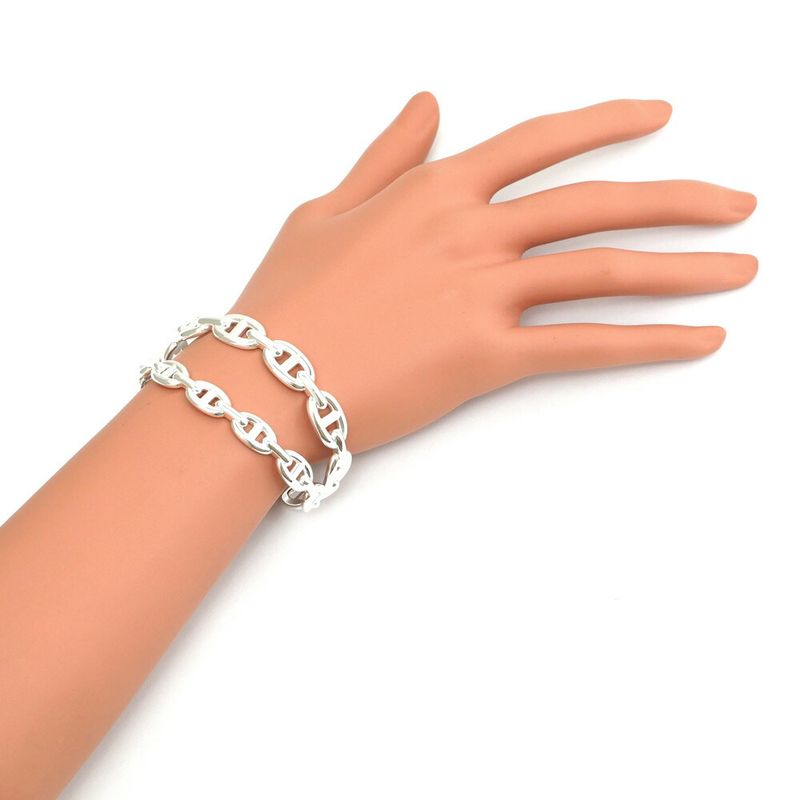 Hermes Chaine D'ancre Double Bracelet ST Ag925 Silver - Accessories -