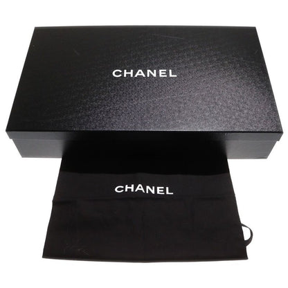 Chanel Coco Mark Side Zip All Leather Long Boots Black G38020 Women's