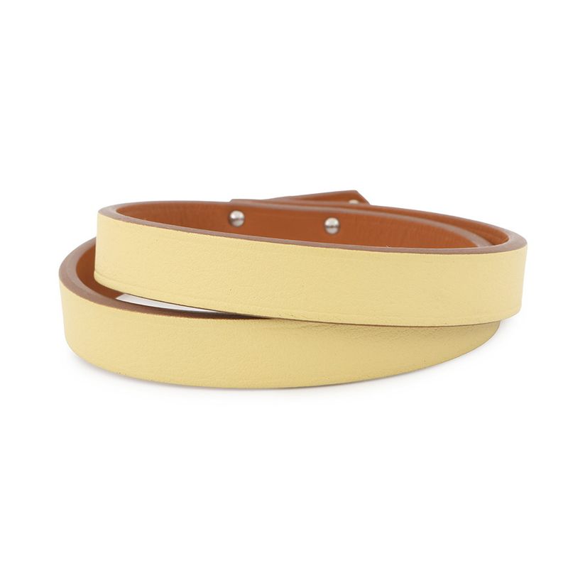 Hermes Bracelet Kelly Double Tour Jaune Poussin Silver Swift T2