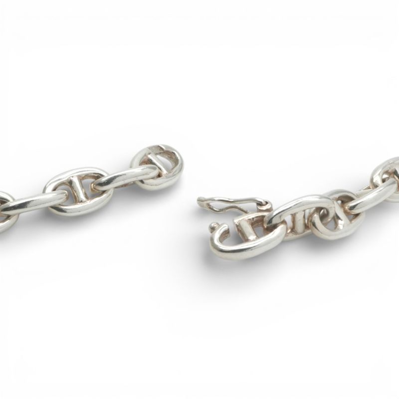 Hermes Chaine D'ancre Necklace Pendant Choker 925 Silver