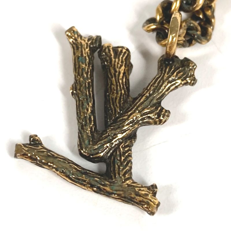 Louis Vuitton Necklace Pendant LV Wood Mp2780 Metal Gold