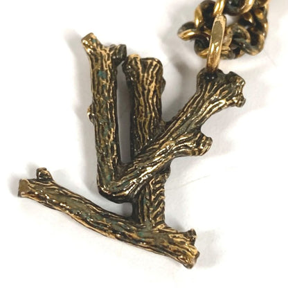 Louis Vuitton Necklace Pendant LV Wood Mp2780 Metal Gold