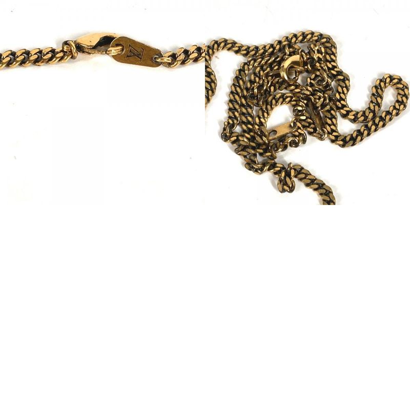 Louis Vuitton Necklace Pendant LV Wood Mp2780 Metal Gold