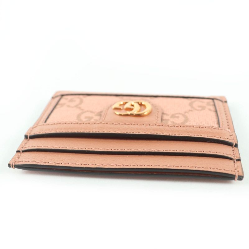 Gucci 523159 Leather GG Canvas GG Pattern Card Case Pass Case Pink Box/storage