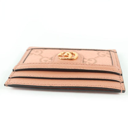 Gucci 523159 Leather GG Canvas GG Pattern Card Case Pass Case Pink Box/storage