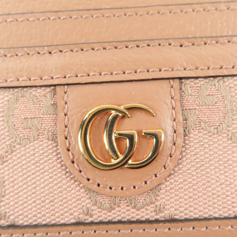 Gucci 523159 Leather GG Canvas GG Pattern Card Case Pass Case Pink Box/storage