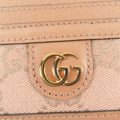 Gucci 523159 Leather GG Canvas GG Pattern Card Case Pass Case Pink Box/storage
