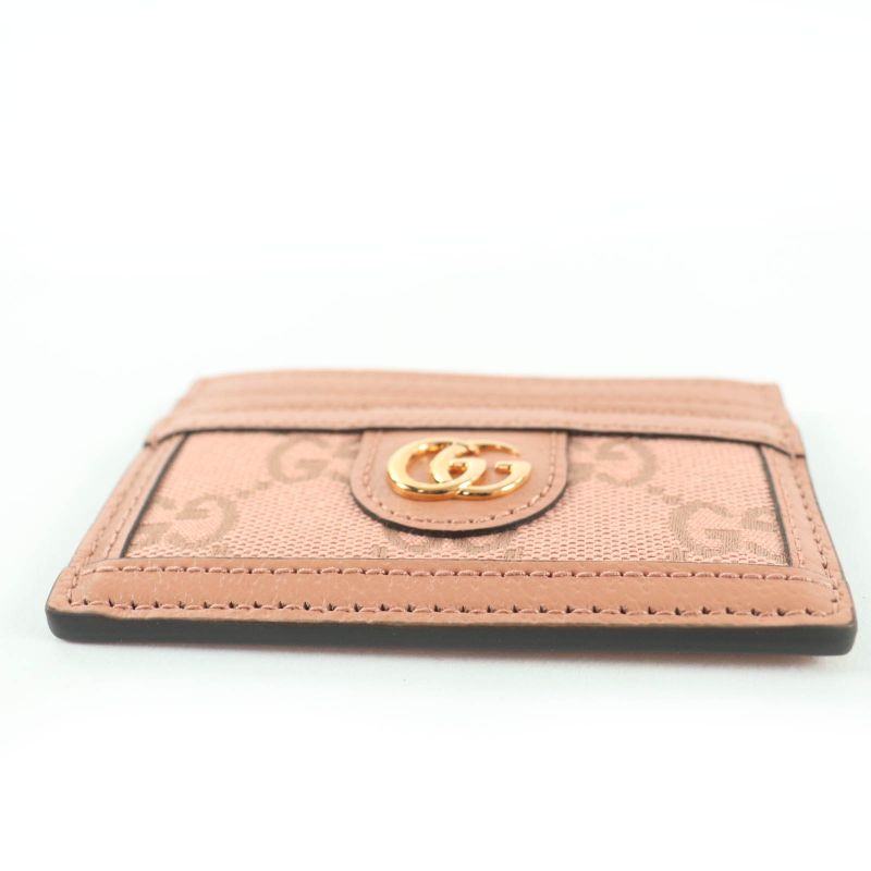 Gucci 523159 Leather GG Canvas GG Pattern Card Case Pass Case Pink Box/storage