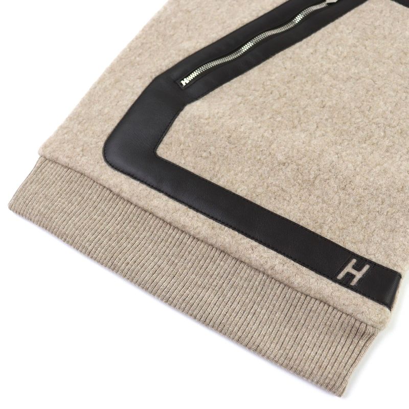 Hermes H394076t Teddy Pocket Wool Cashmere Silver Hardware H Logo Shawl