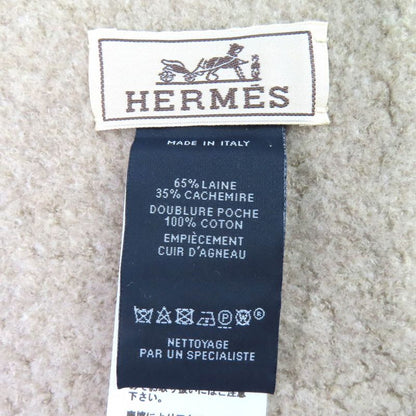 Hermes H394076t Teddy Pocket Wool Cashmere Silver Hardware H Logo Shawl