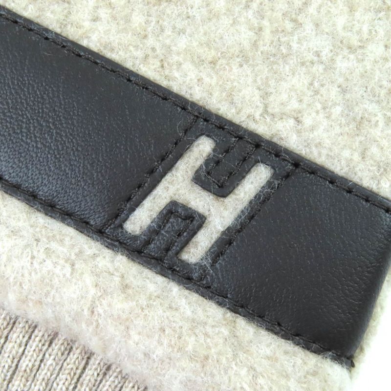 Hermes H394076t Teddy Pocket Wool Cashmere Silver Hardware H Logo Shawl