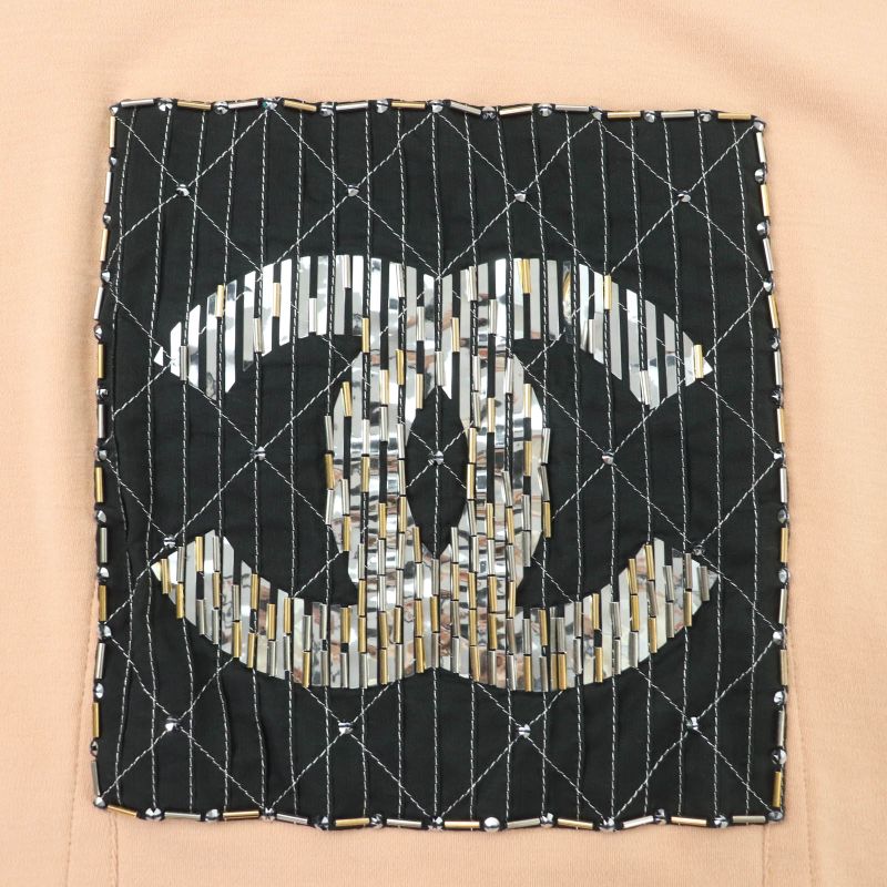 Chanel 22SS 23A P75264v22445 100% Wool Coco Mark Bead Decoration Cropped Top