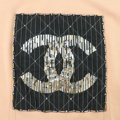 Chanel 22SS 23A P75264v22445 100% Wool Coco Mark Bead Decoration Cropped Top