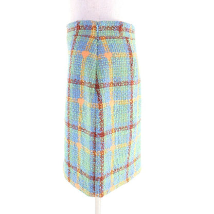 Gucci 706948 Lovelight Tweed Mini Skirt Checked Knee Length Tweed Skirt Multi
