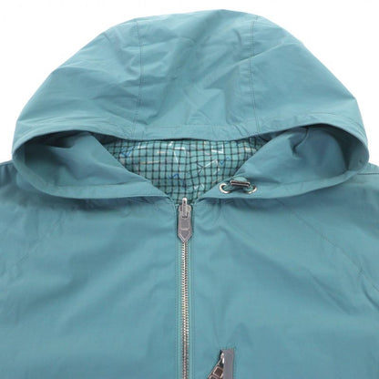 Hermes H Logo Plaid Hooded Double Zip Up Reversible Gilet Vest Green 46 Made In