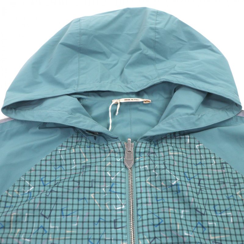 Hermes H Logo Plaid Hooded Double Zip Up Reversible Gilet Vest Green 46 Made In