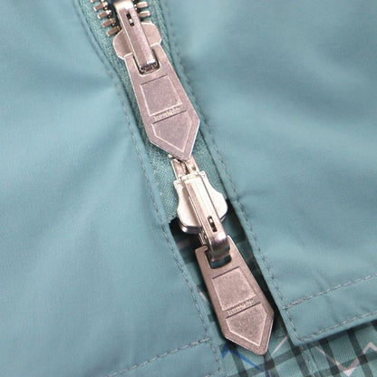 Hermes H Logo Plaid Hooded Double Zip Up Reversible Gilet Vest Green 46 Made In