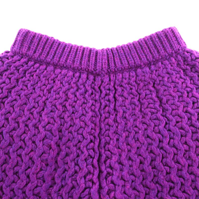 Chanel P72880 Coco Mark Button Wool Bermuda Half Pants Purple 34 Made In Italy