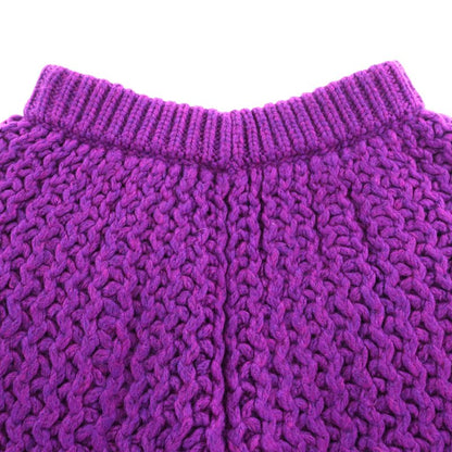 Chanel P72880 Coco Mark Button Wool Bermuda Half Pants Purple 34 Made In Italy