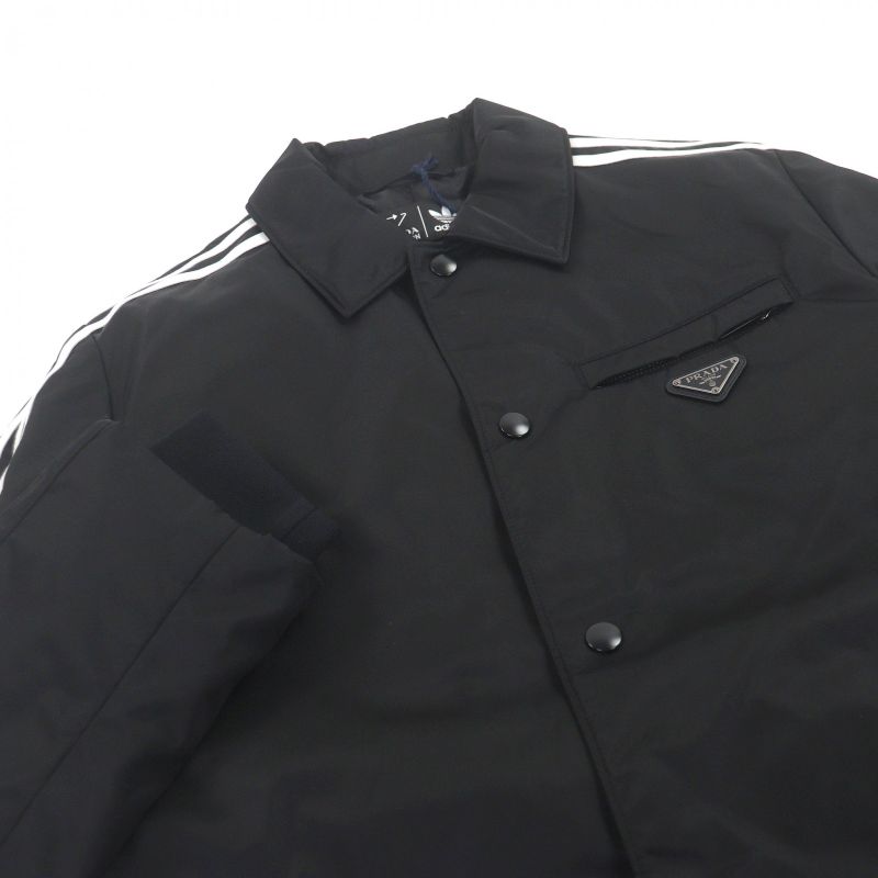 Prada Adidas Sgb937 Re-nylon Three Stripes Triangle Logo Bench Coat Black 48