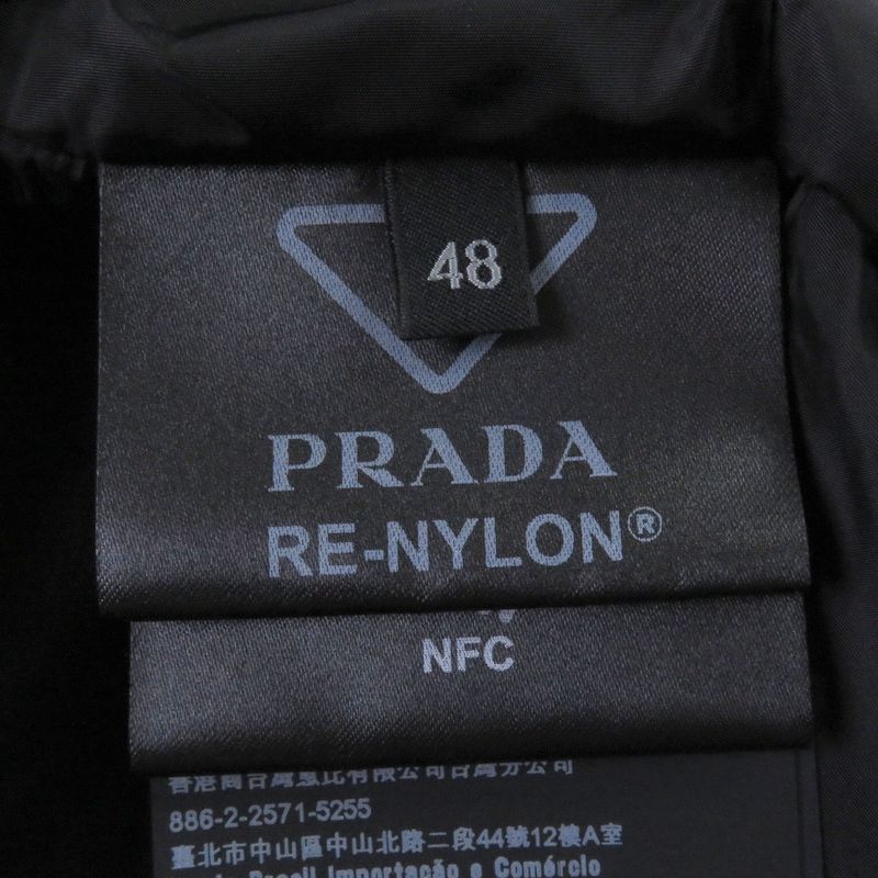 Prada Adidas Sgb937 Re-nylon Three Stripes Triangle Logo Bench Coat Black 48