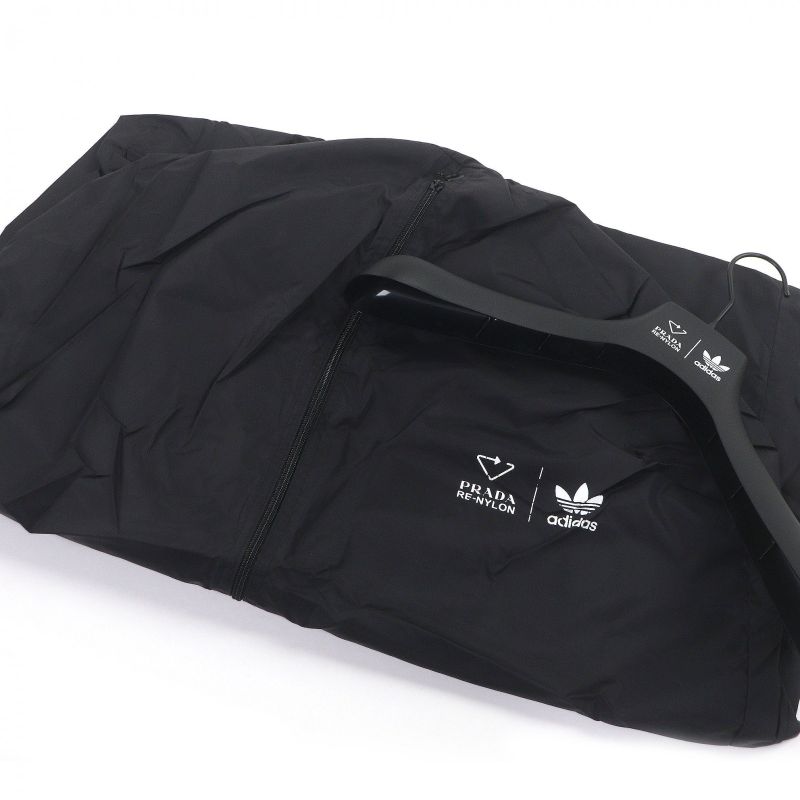 Prada Adidas Sgb937 Re-nylon Three Stripes Triangle Logo Bench Coat Black 48