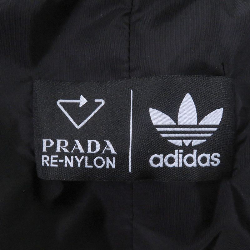 Prada Adidas Sgb937 Re-nylon Three Stripes Triangle Logo Bench Coat Black 48
