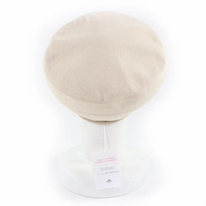 Hermes Saint Honore 100% Cotton Silver Hardware Serie Hardware Leather Beret