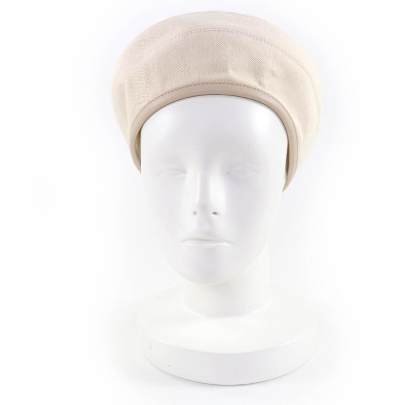 Hermes Saint Honore 100% Cotton Silver Hardware Serie Hardware Leather Beret